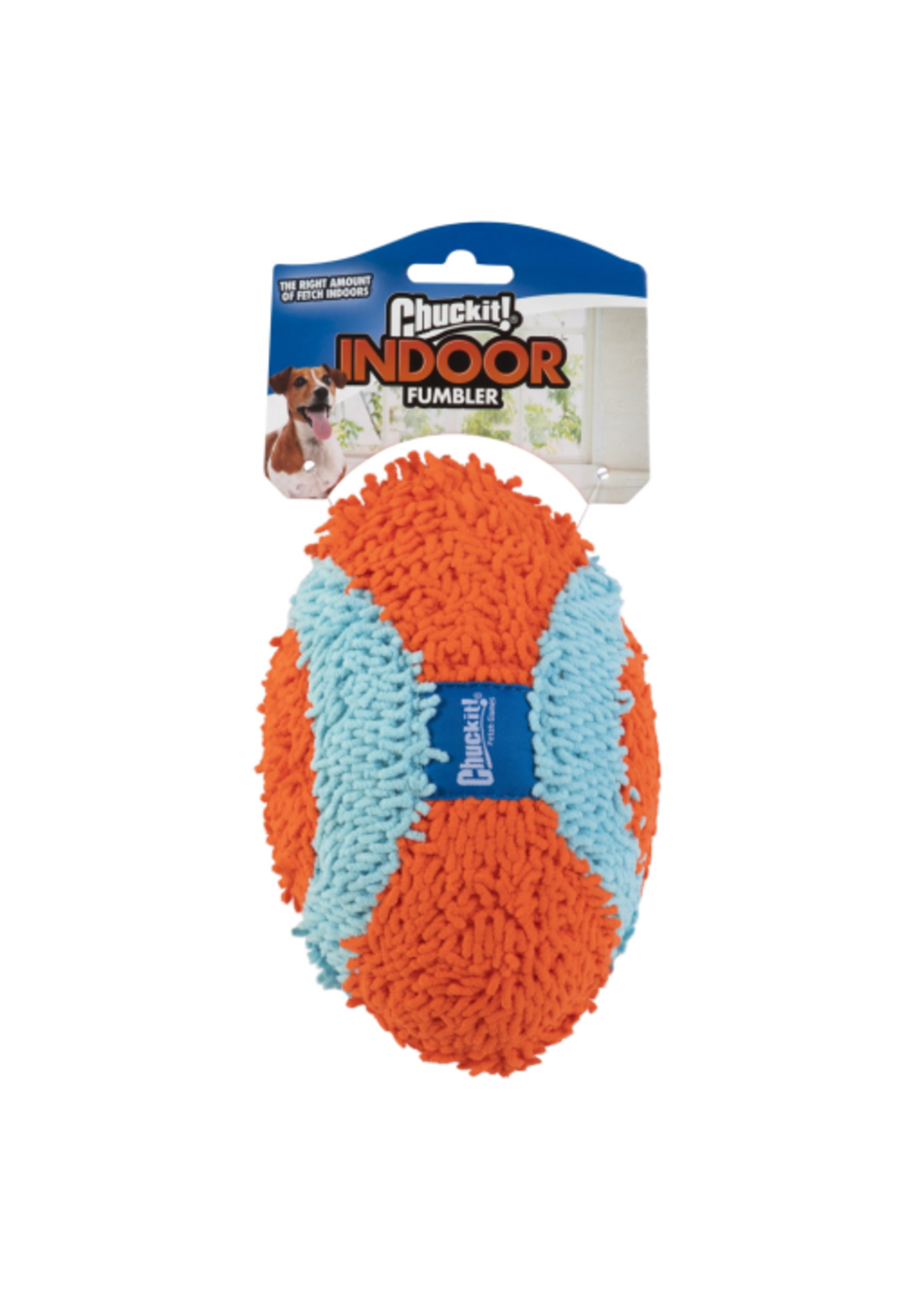 Chuckit! Chuckit! Indoor Fetch Fumbler Soft Chenille Football Dog Toy 9.5