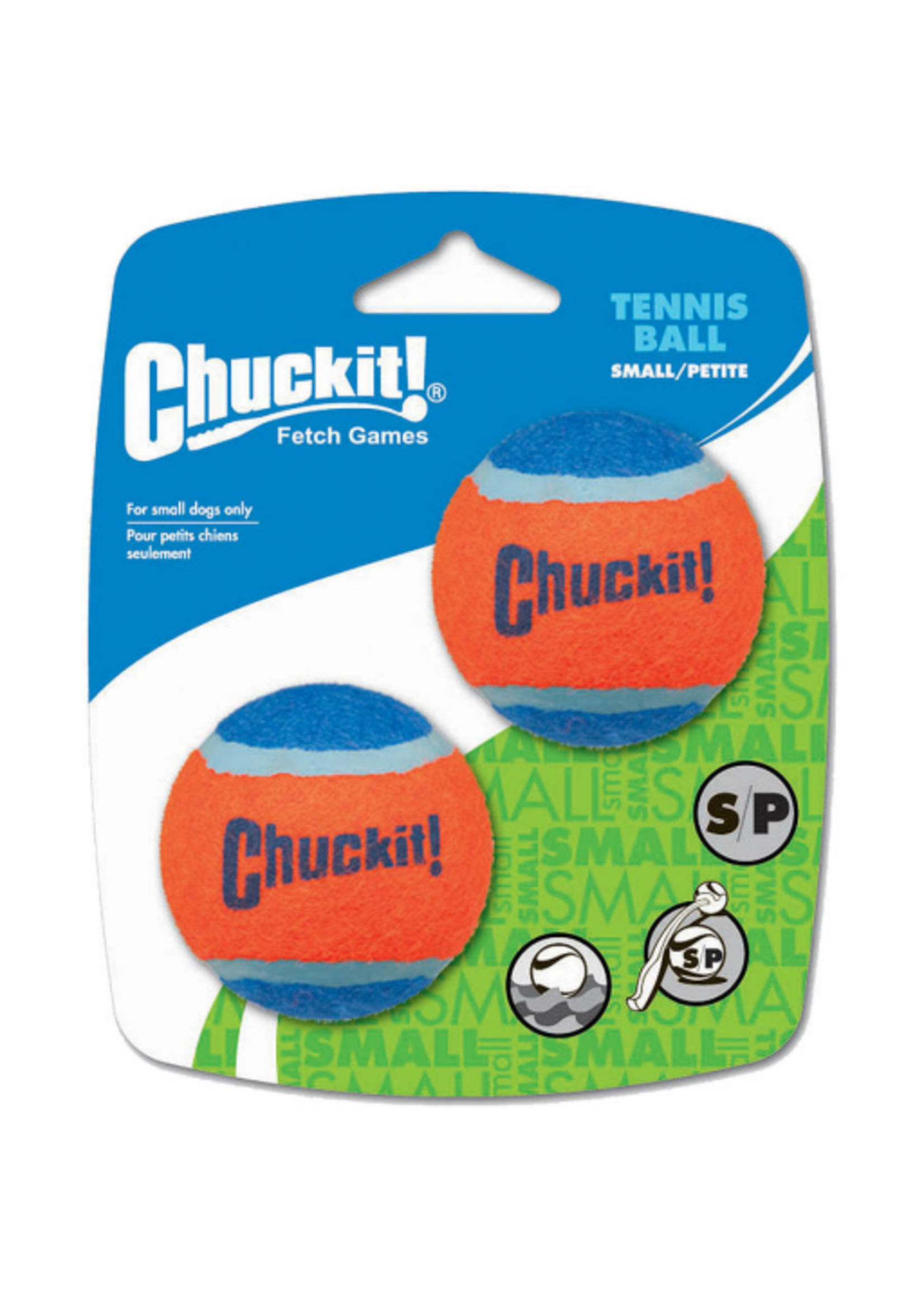 Chuckit! Chuckit! Dog Tennis Ball Dog Toy Small (2 Inch Diameter) for dogs 0-20 lbs Pack of 2