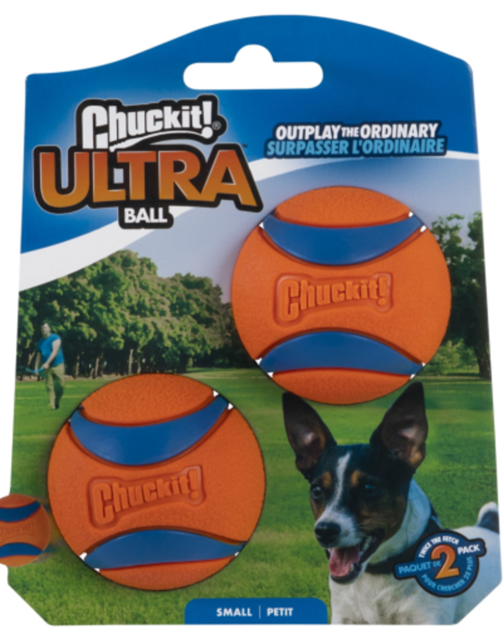 Petmate Chuckit! Ultra Ball Rubber Fetch Dog Toy Small Pack of 2