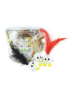 Coastal Pet Products Coastal Turbo Chicken Egg with Feathers and Limp Loop Cat Toy (48)