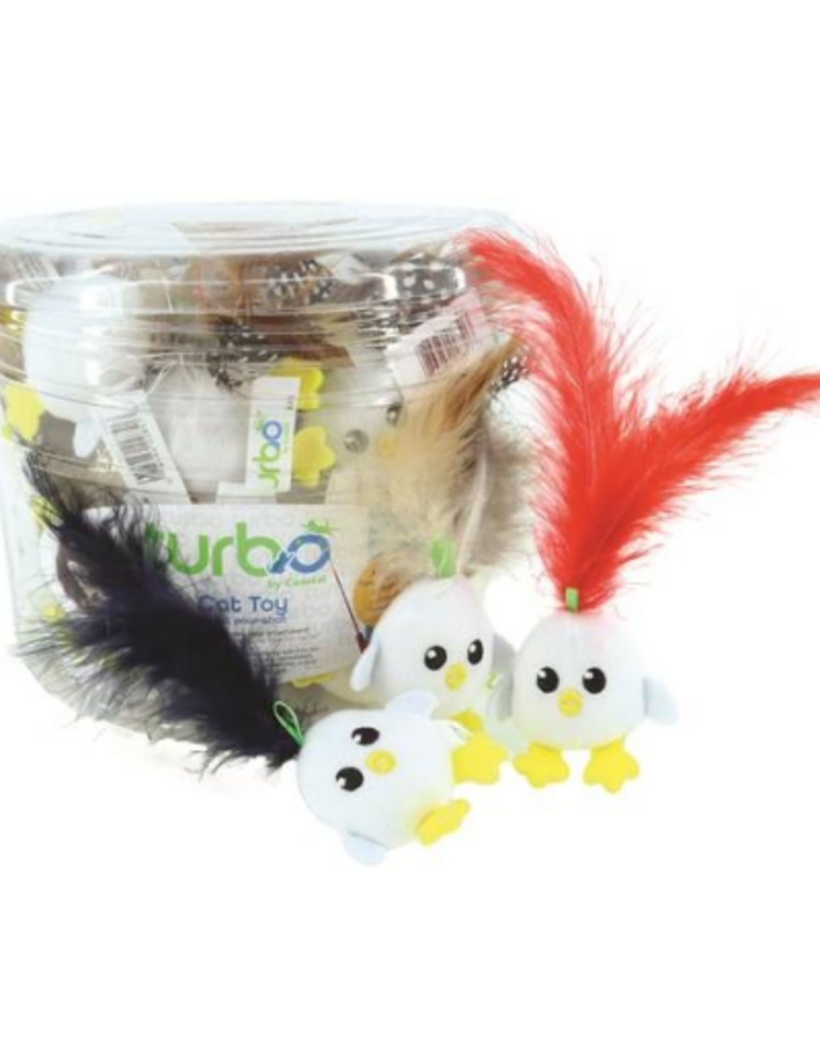 Coastal Pet Products Coastal® Turbo® Chicken Egg with Feathers and Limp Loop Cat Toy Assortment