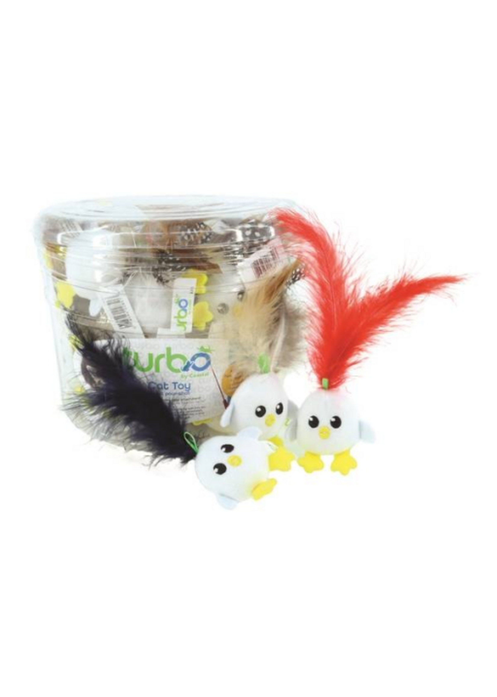 Coastal Pet Products Coastal Turbo Chicken Egg with Feathers and Limp Loop Cat Toy (48)