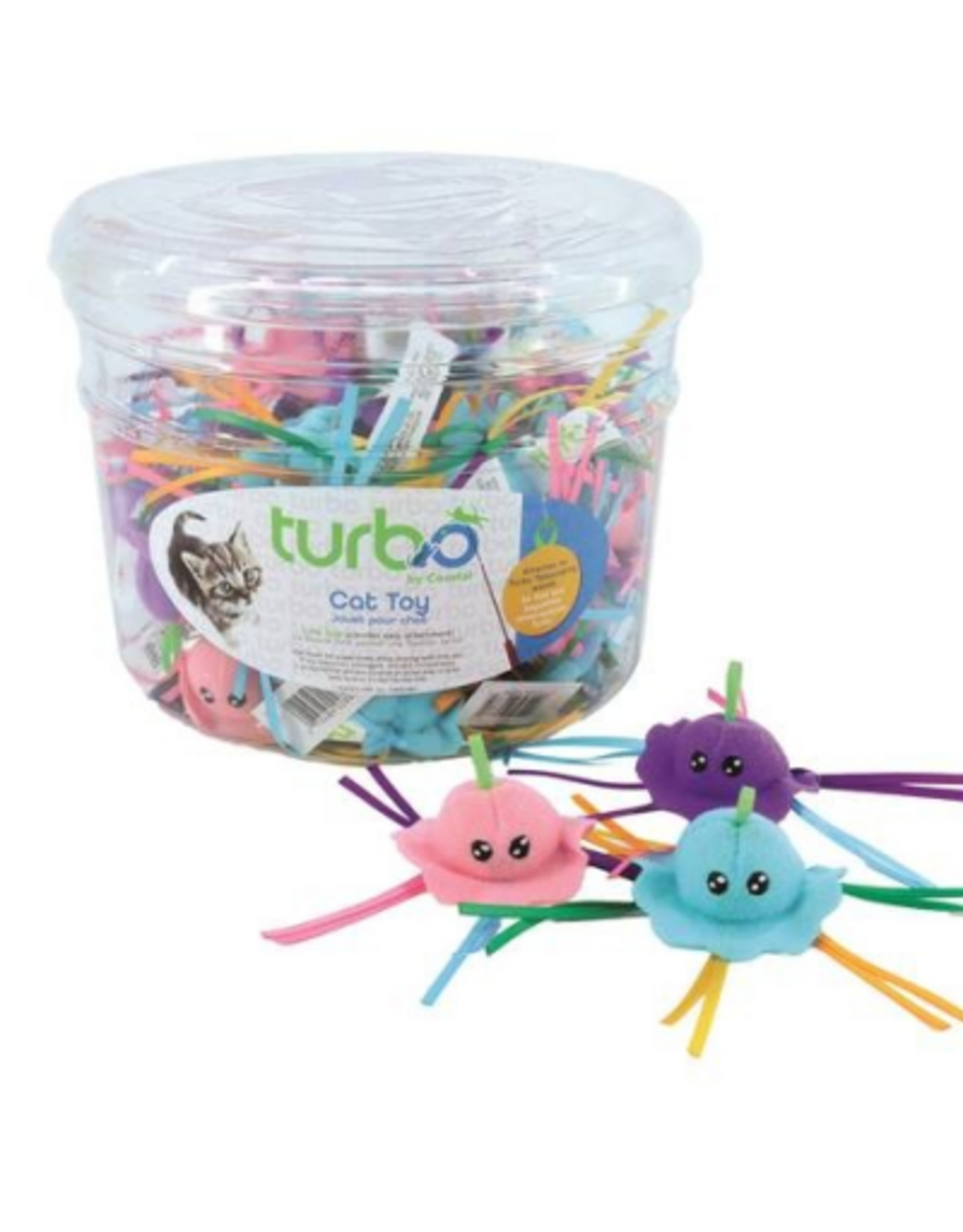 Coastal Pet Products Coastal® Turbo® Jellyfish with Ribbons and Lime Loop Cat Toy Assortment