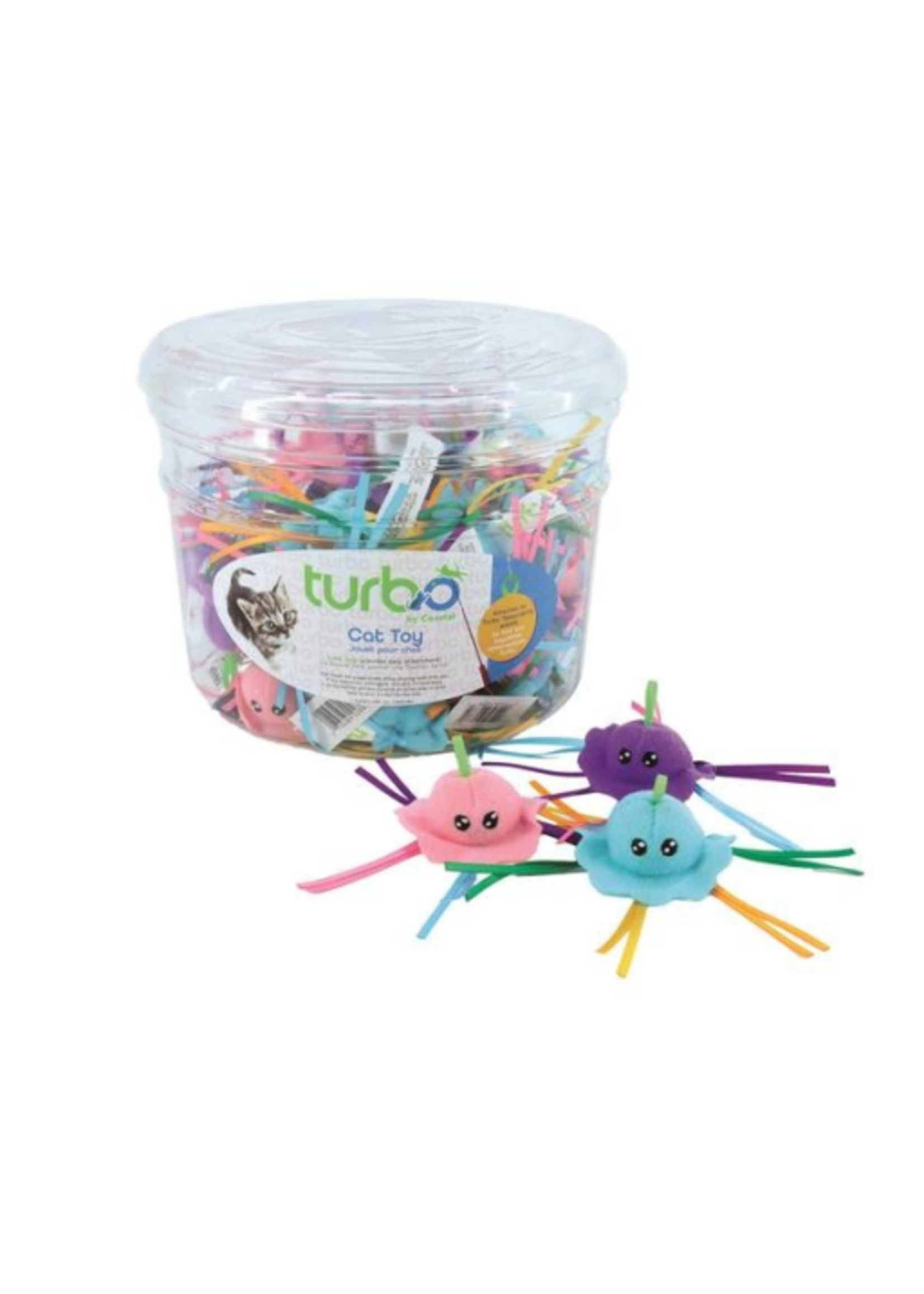 Coastal Pet Products Coastal Turbo Jellyfish with Ribbons and Lime Loop Cat Toy (48)