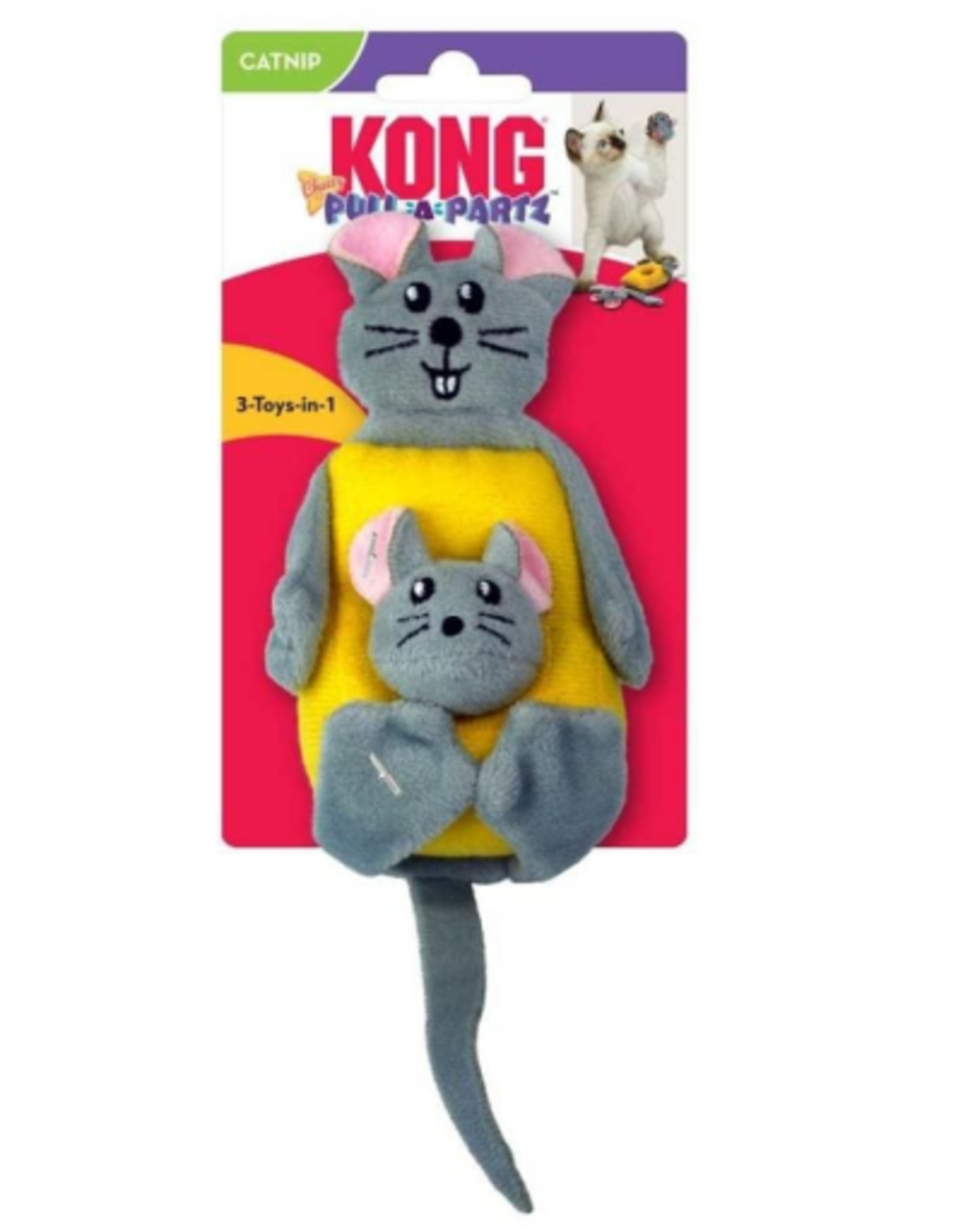 KONG KONG Pull-A-Partz Cheezy Catnip Toy Grey