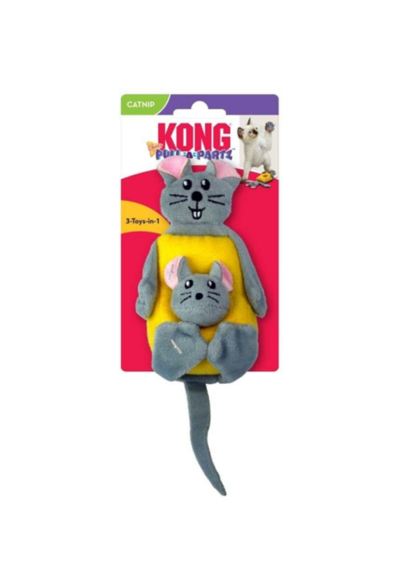 KONG KONG Pull-A-Partz Cheezy Catnip Toy Grey