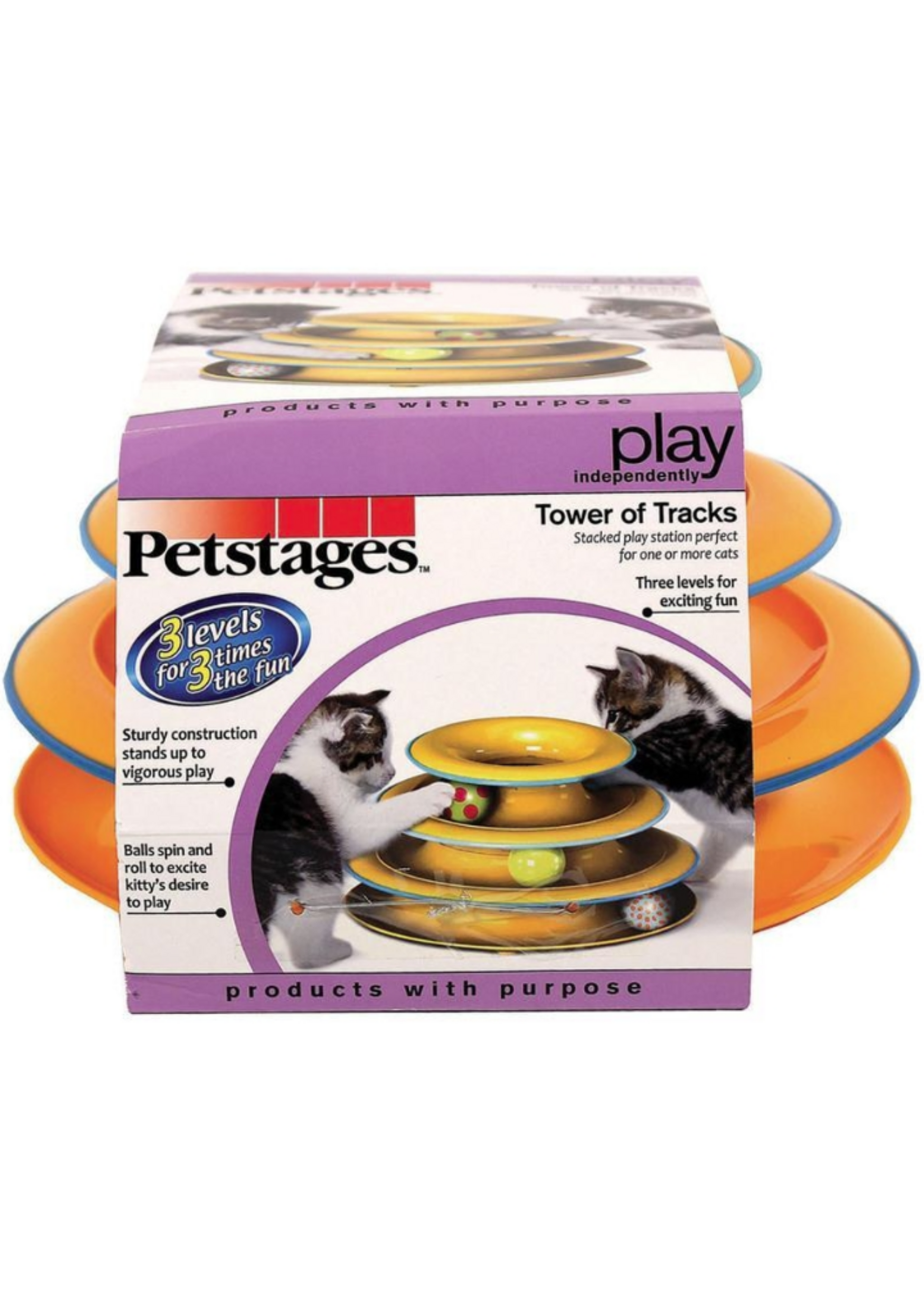 PETSTAGES Petstages Tower of Tracks Interactive Cat Toy Orange