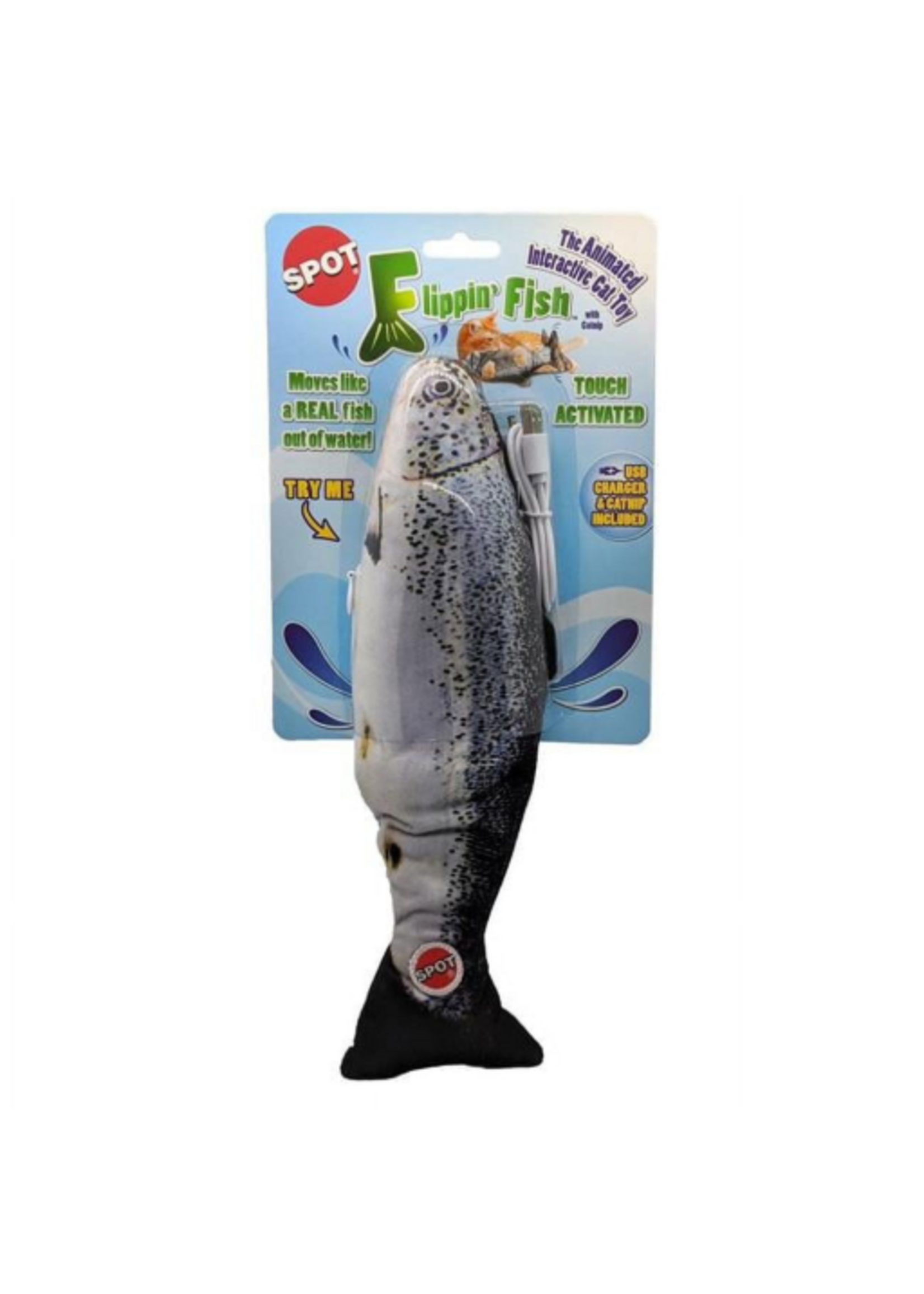 Ethical Pet Spot 11.5 in. Flipping Fish Interactive Cat Toy Multi Color