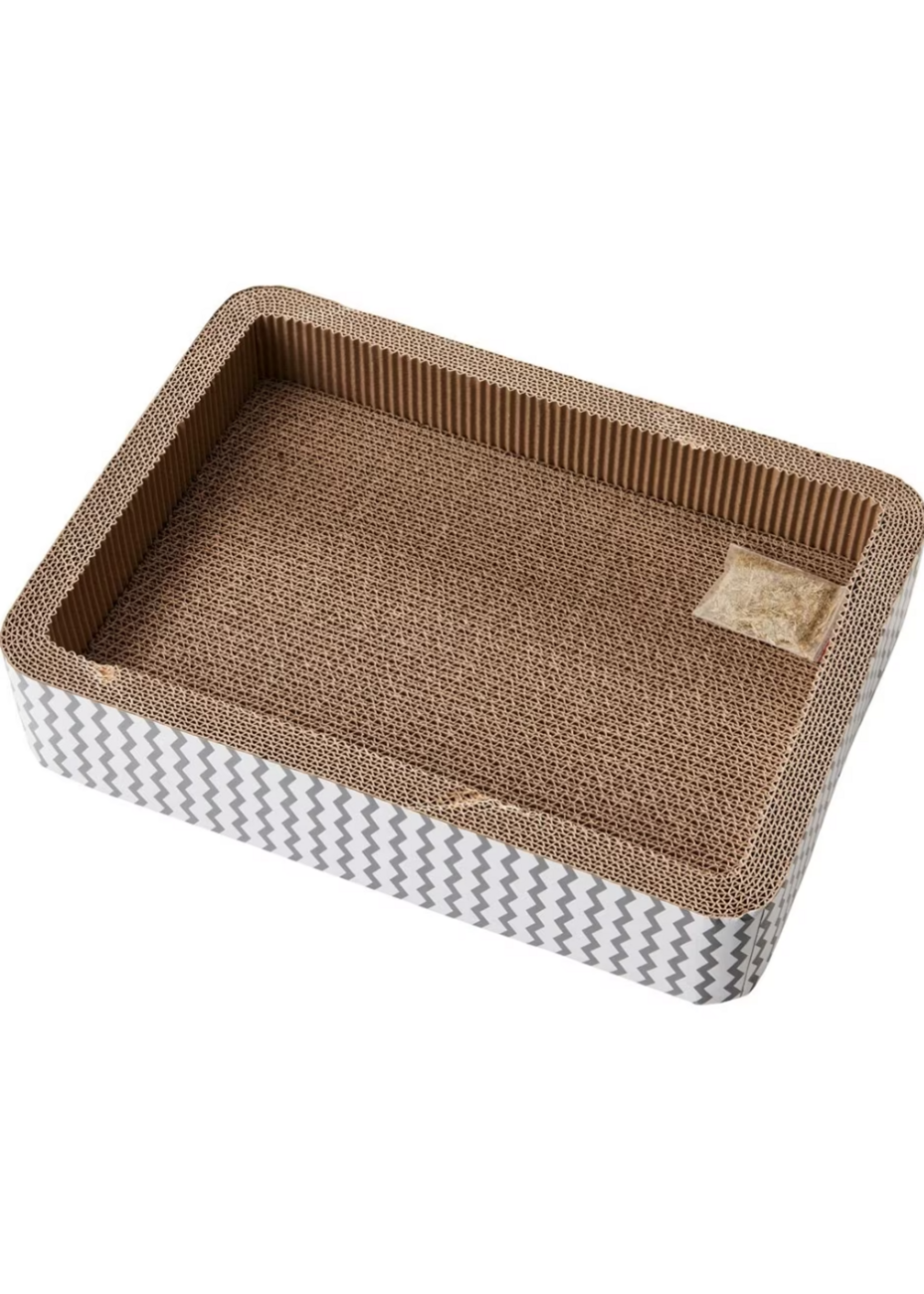 Ethical Pet Spot Cat Scratcher with Catnip 17 in Bed