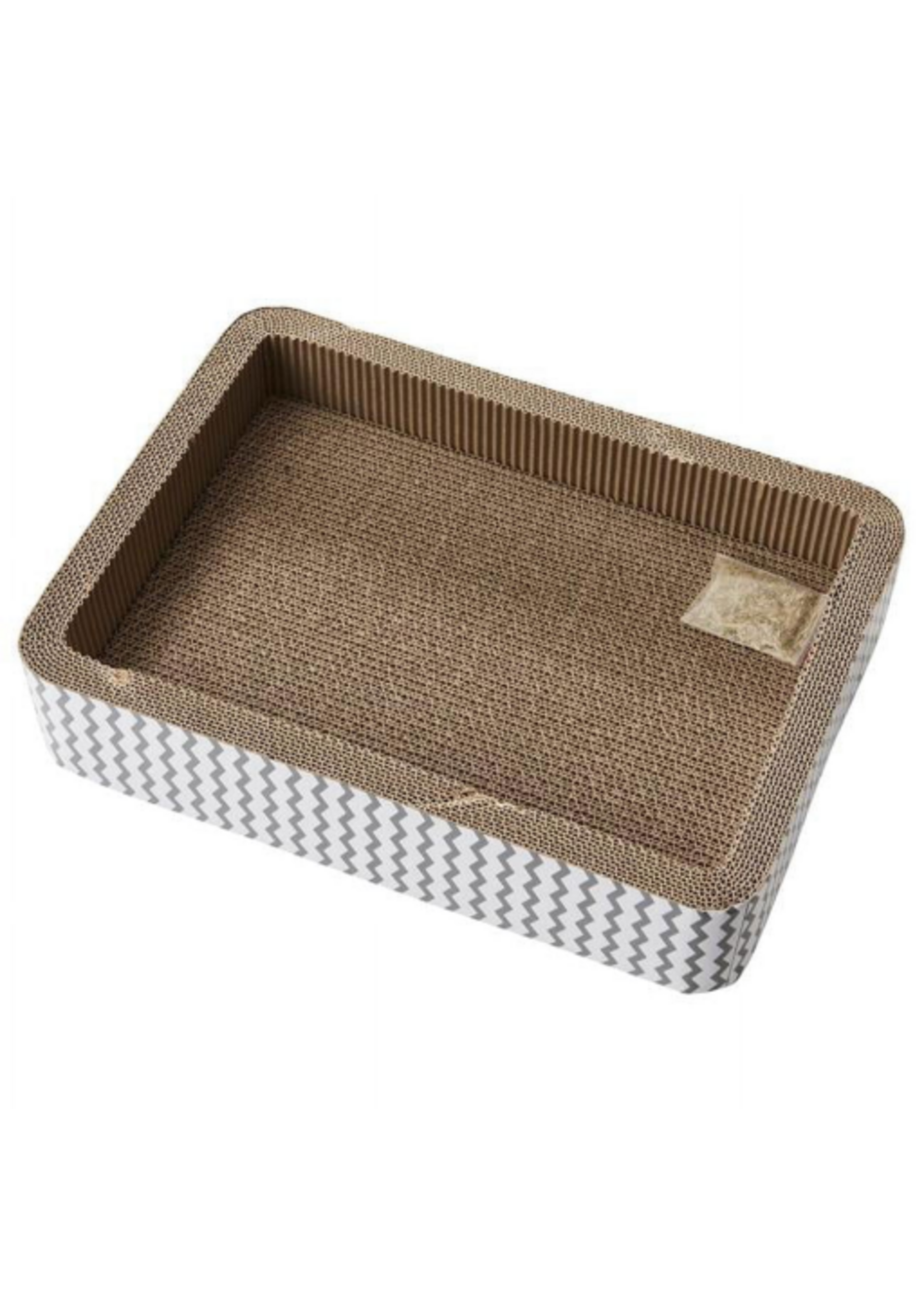 Ethical Pet Spot Cat Scratcher with Catnip 17 in Bed