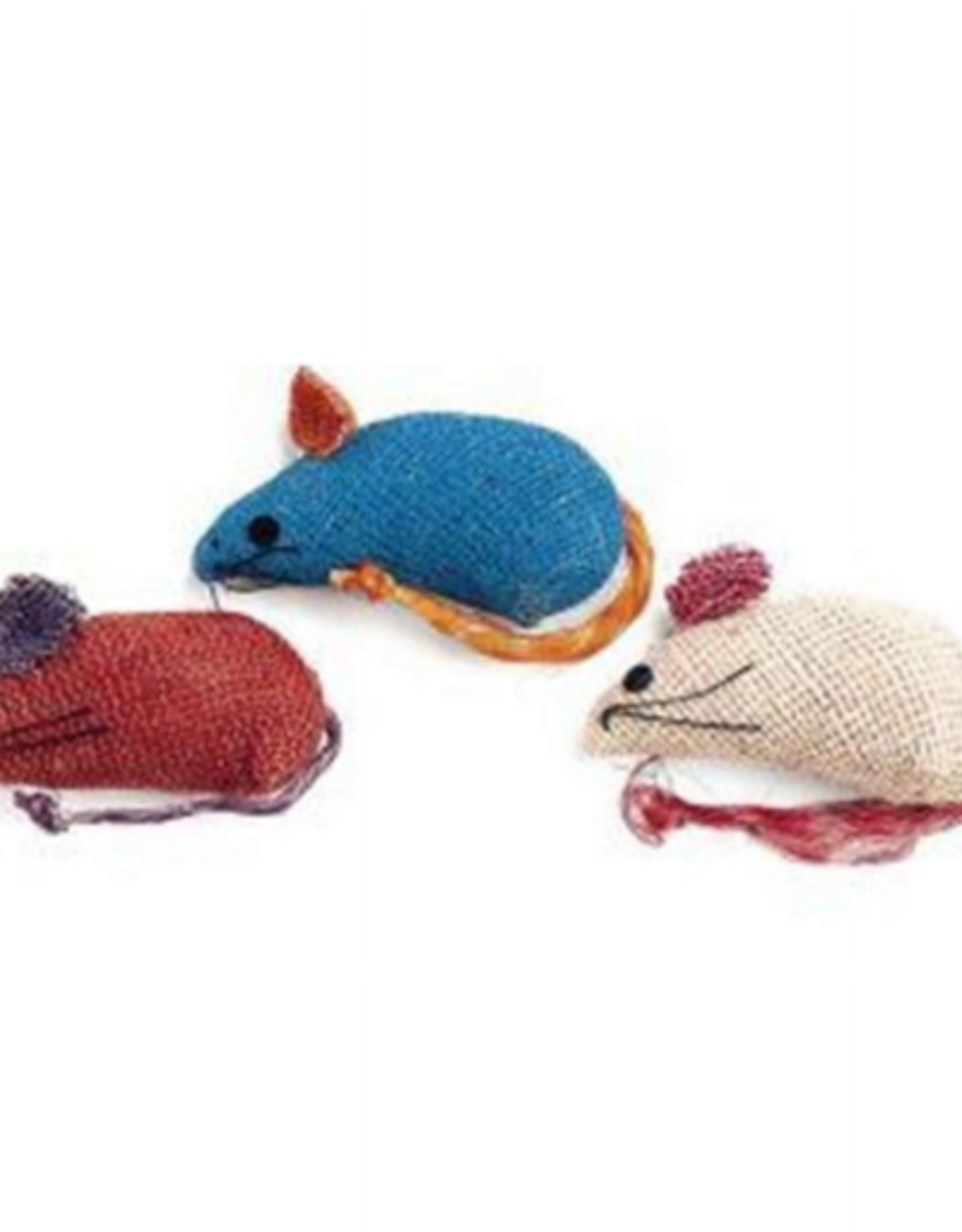Ethical Pet Spot Colored Burlap Mice Cat Toy 3 Count