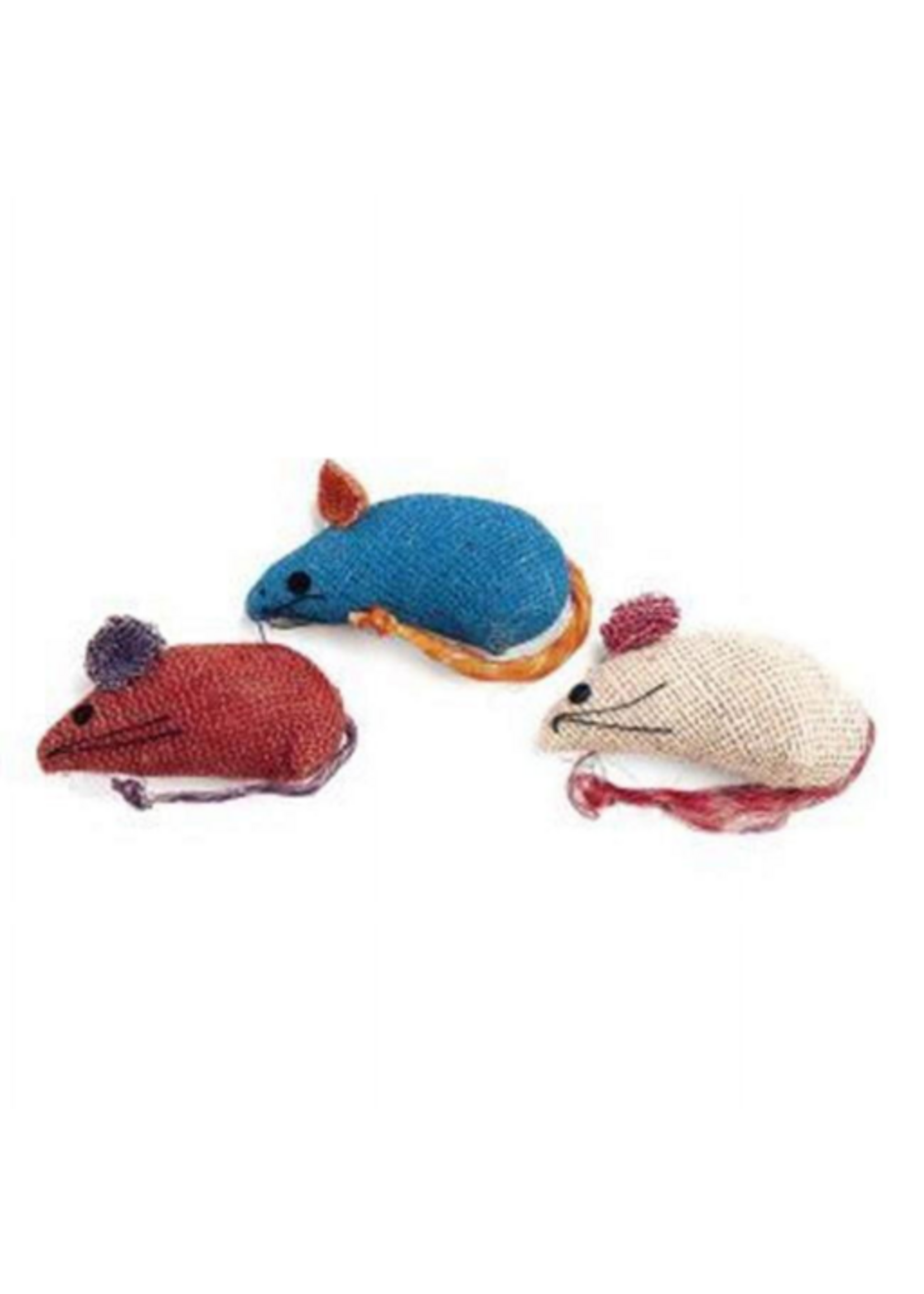 Ethical Pet Spot Colored Burlap Mice Cat Toy 3 Count