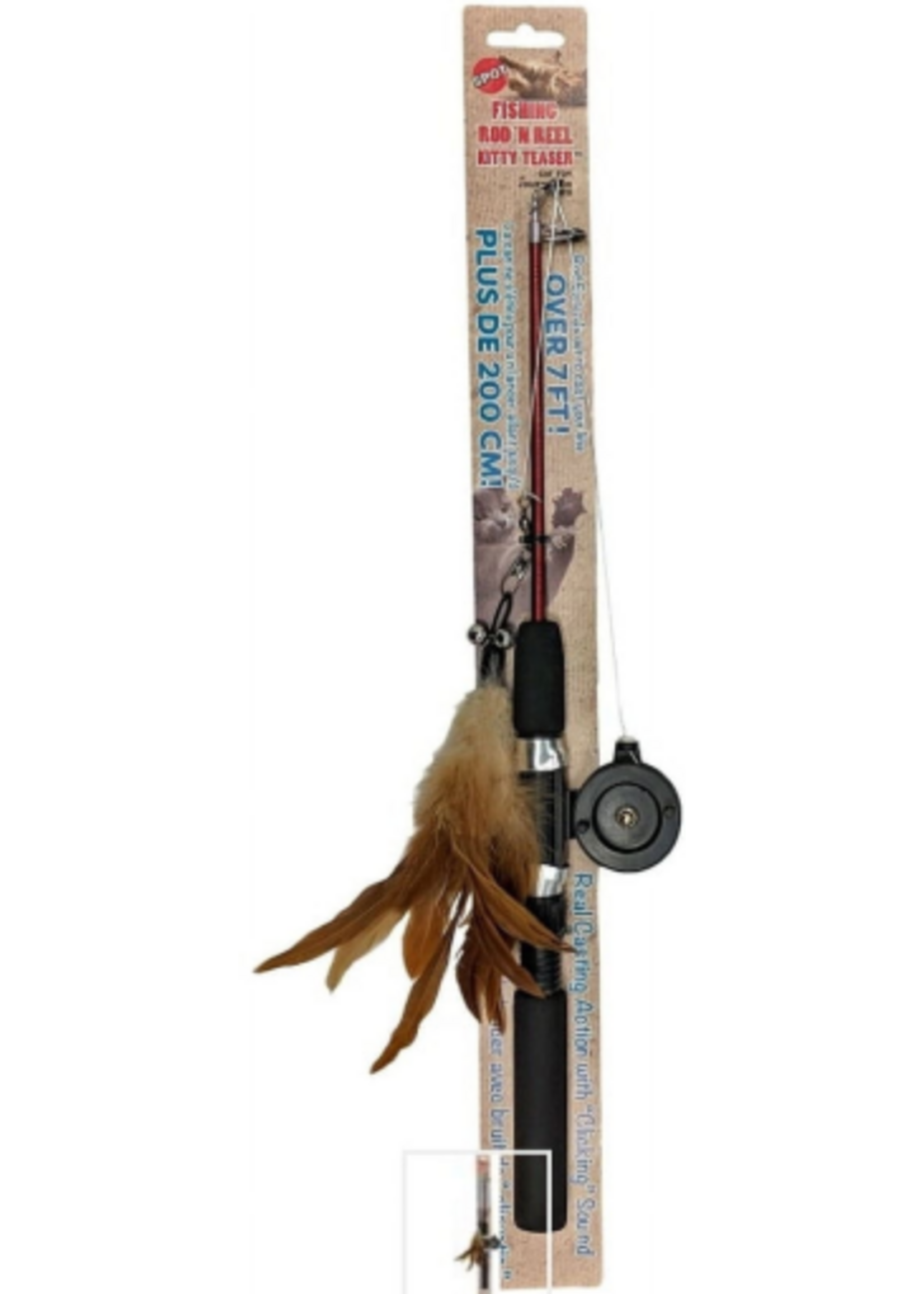 Ethical Pet Spot Fishing Rod N Reel Kitty Teaser - Assorted Color