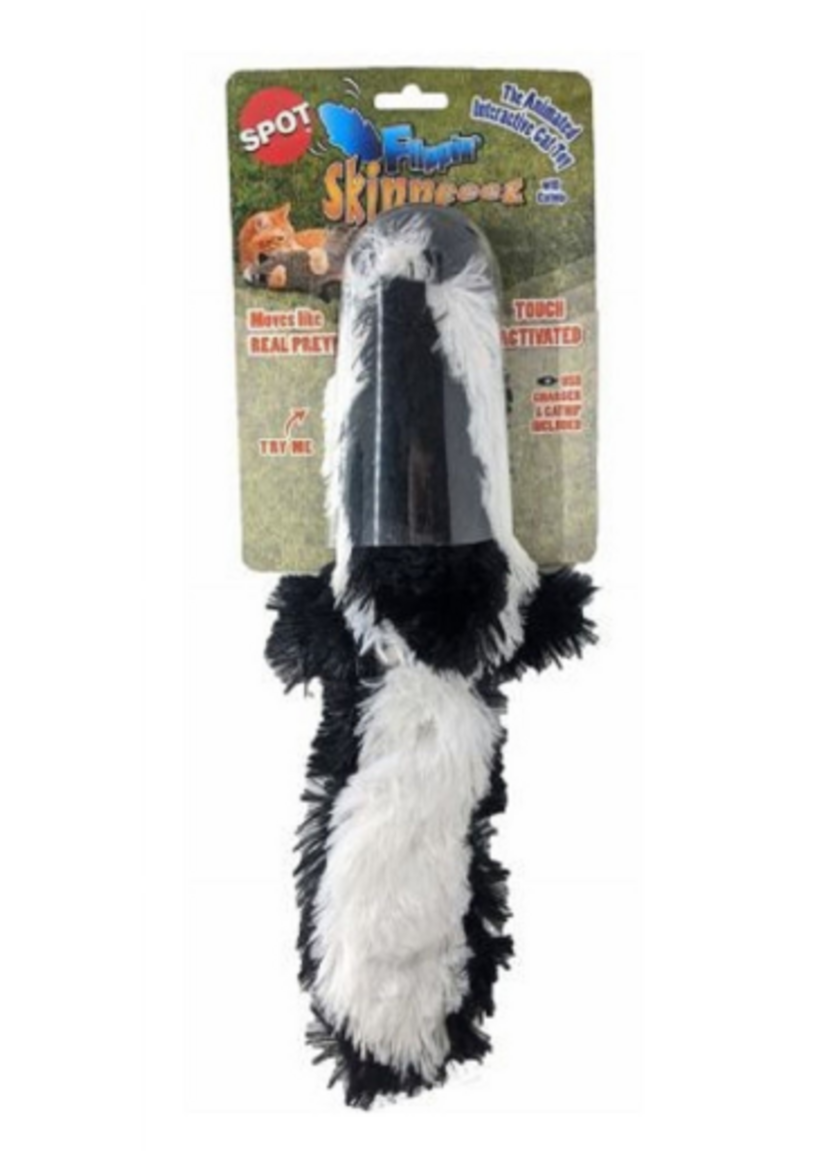 Ethical Pet Spot Flippin  Skinneeez Electronic Cat Toy Skunk 1 Each/15 in