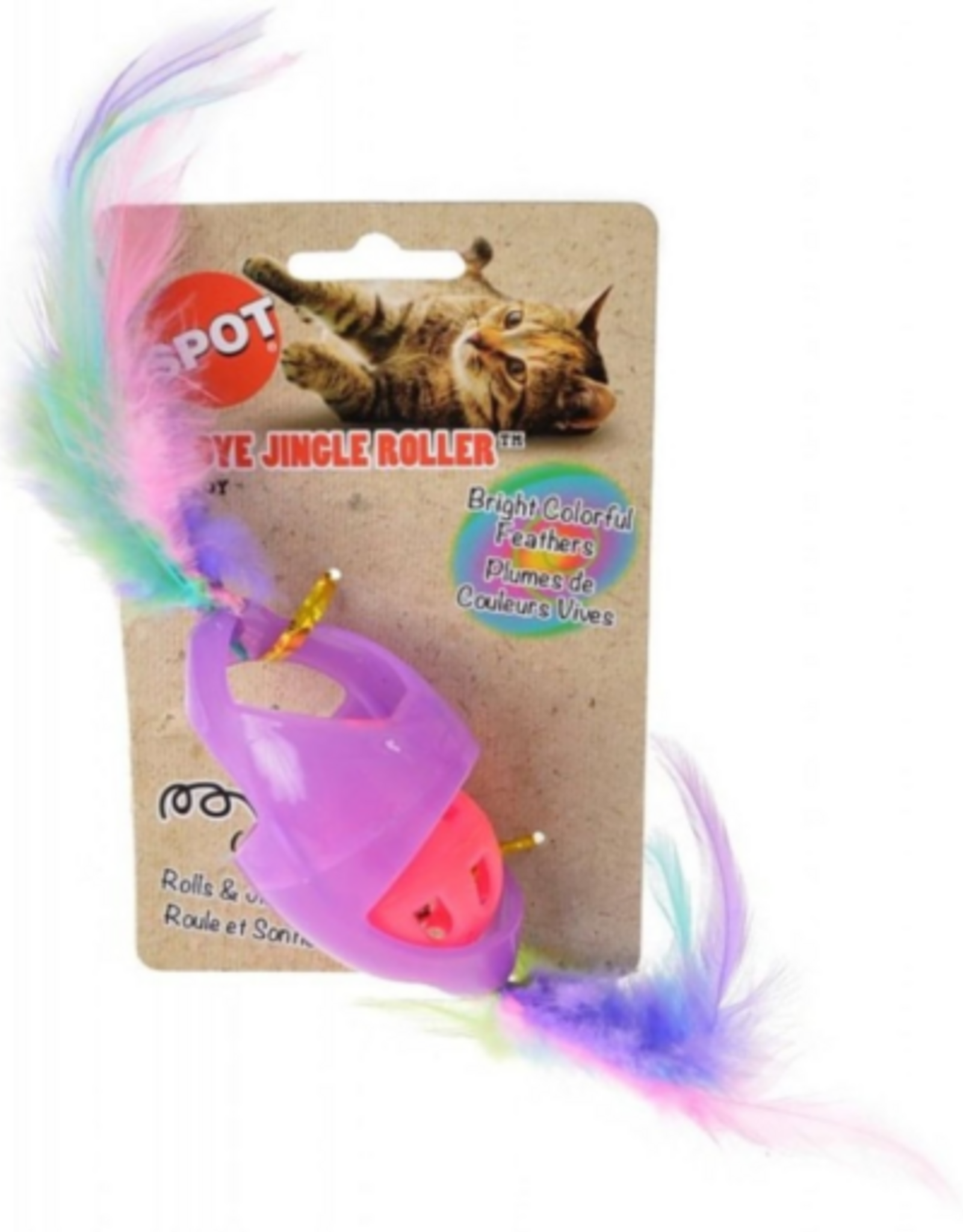 Ethical Pet Spot Tie Dye Jingle Roller Cat Toy - Assorted Colors - 1 Count