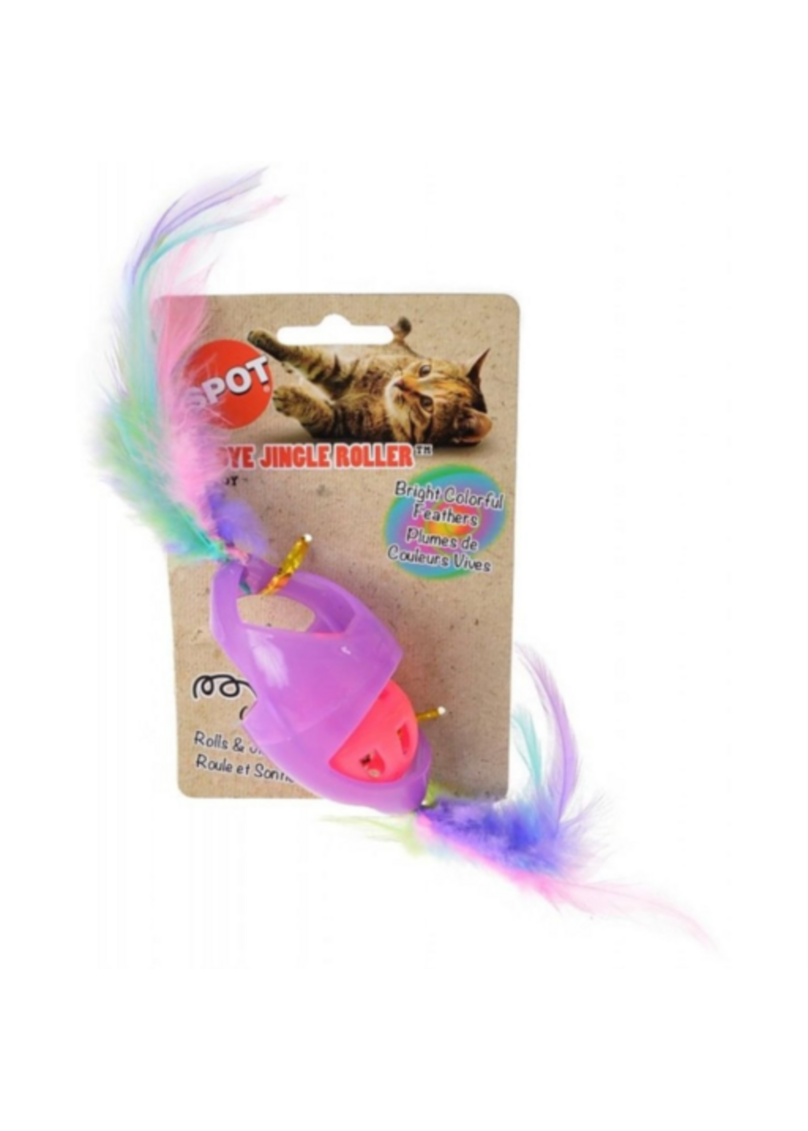 Ethical Pet Spot Tie Dye Jingle Roller Cat Toy - Assorted Colors - 1 Count