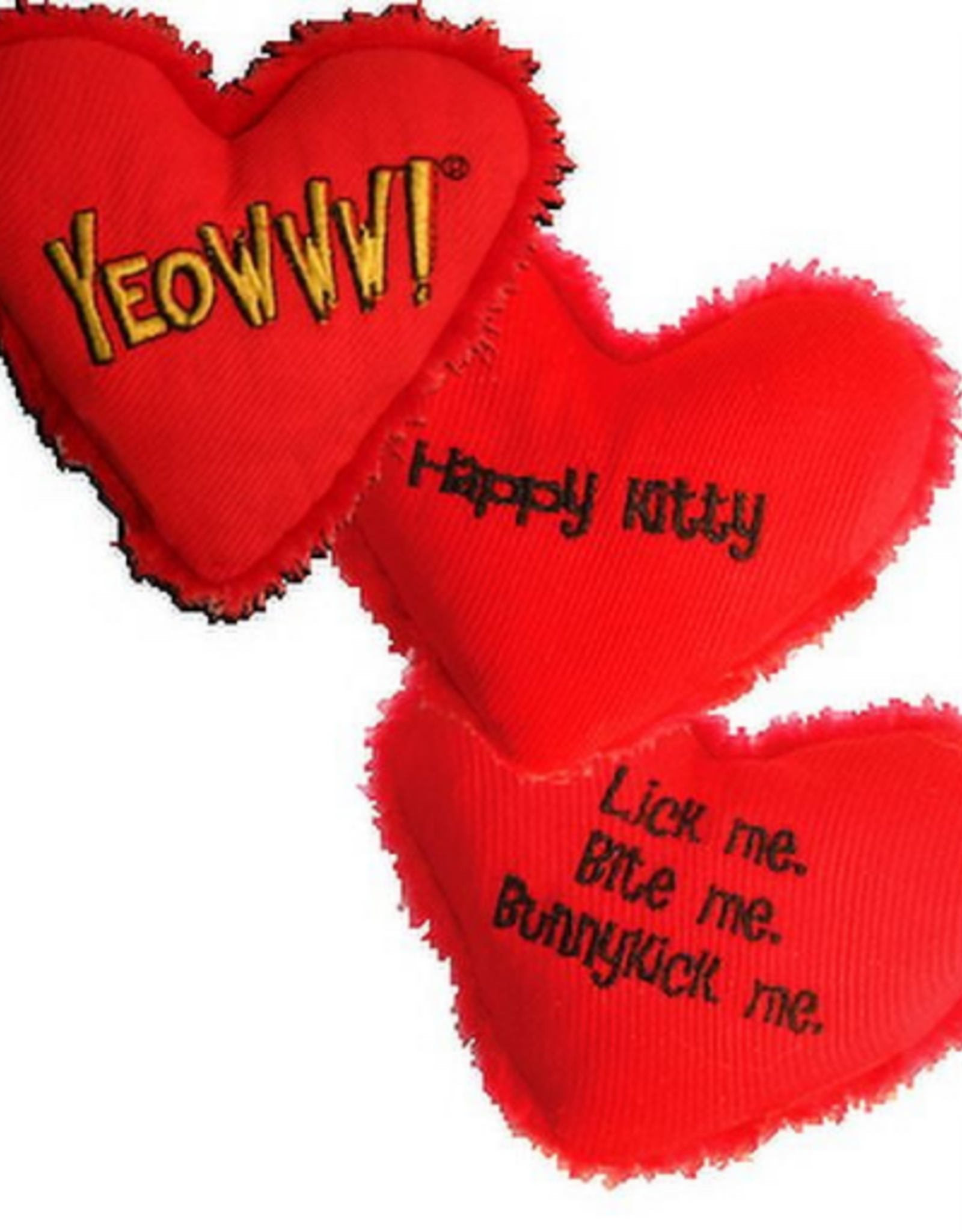 Yeowww! Yeowww! Hearrrt Attack Catnip Toy Yellow Color 4 Inch