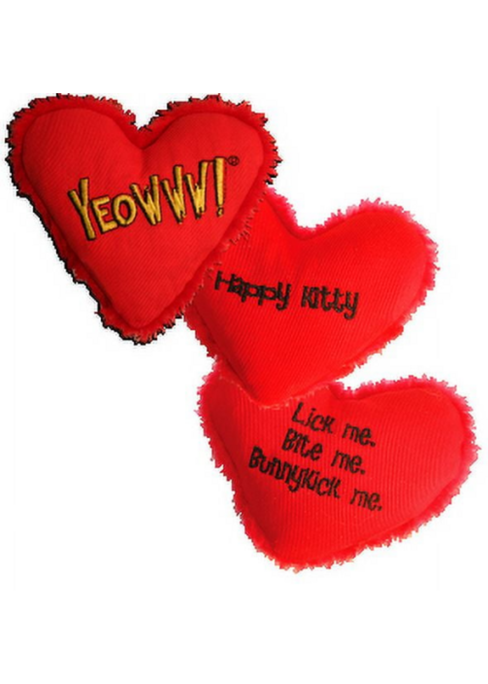 Yeowww! Yeowww! Hearrrt Attack Catnip Toy Yellow Color 4 Inch