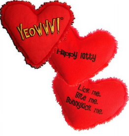 Yeowww! Yeowww! Hearrrt Attack Catnip Toy Yellow Color 4 Inch
