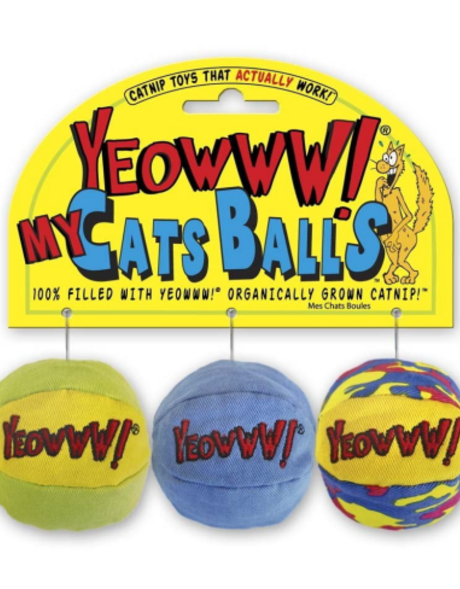 Yeowww! Yeowww! My Cats Balls Cat Toy 3pk