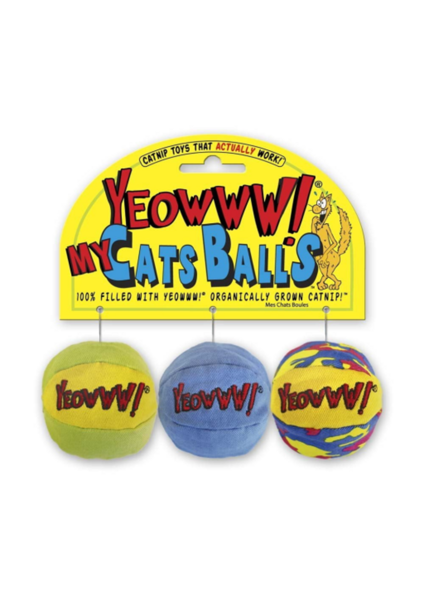 Yeowww! Yeowww! My Cats Balls Cat Toy 3pk