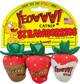 Yeowww! Yeowww! Strawberry Catnip Cat Toy Multi, 3 pk