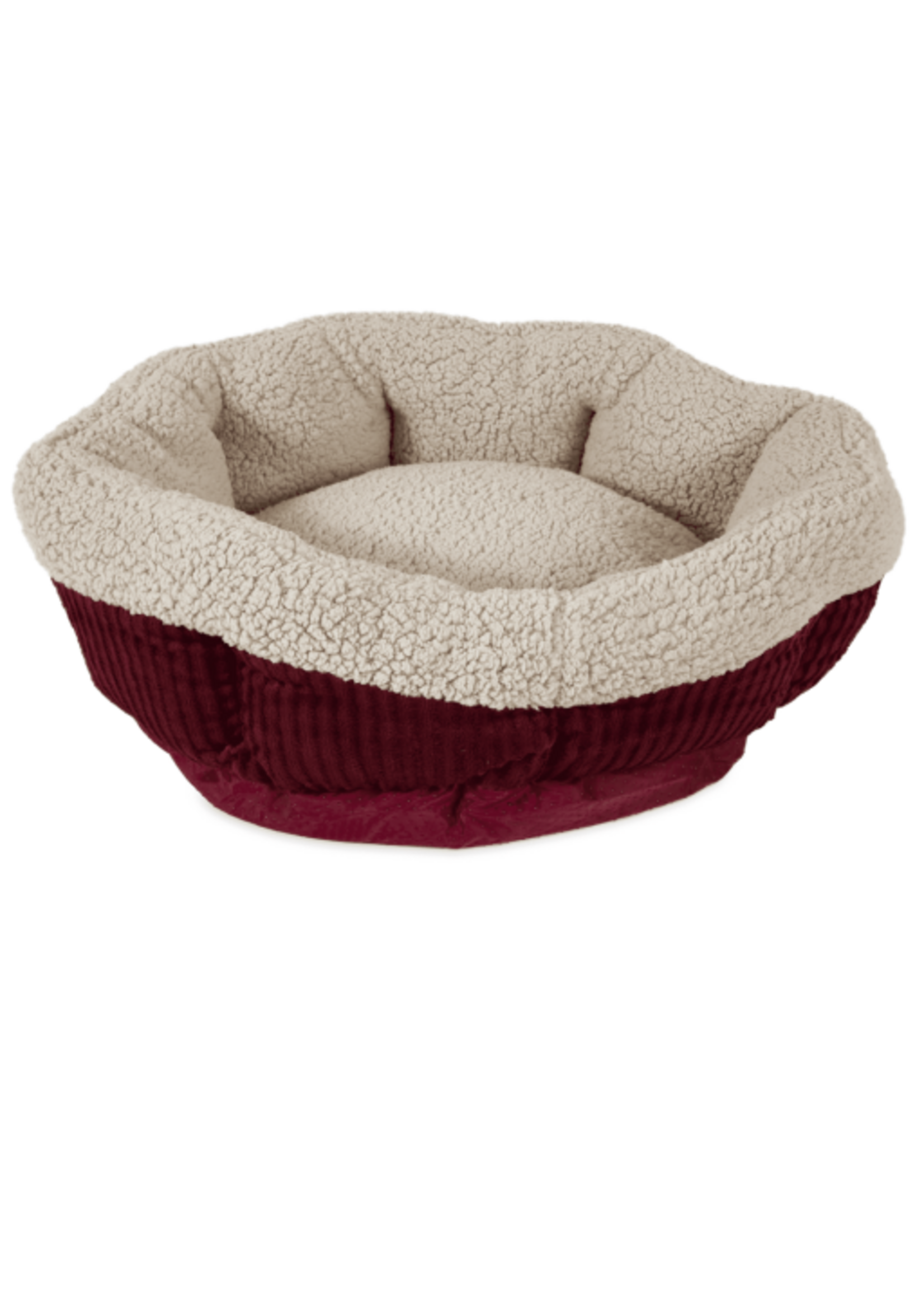 Aspen Pet Aspen Pet Round Self Warming Pet Bed for Dog and Cats 19.5 x 19.5 x 7 Red