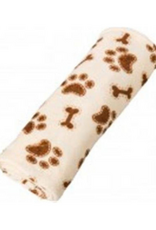 Ethical Pet Ethical Pet 30 x 38 in. Snuggler Bones-Paws Print Blanket Cream