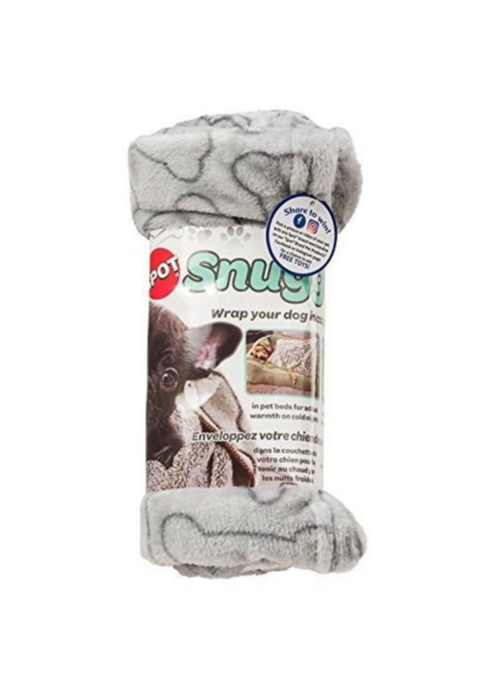 Ethical Pet Ethical Pet Snuggler Bones Blanket Gray 40 x 58 in.