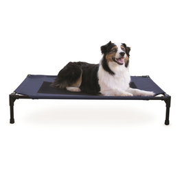 K&H Pet Products K&H Pet Products Original Pet Cot Elevated Dog Bed Blue/Black  Large 30 X 42 X 7 in