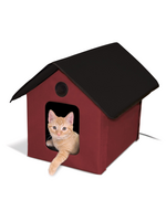 K&H Pet Products K&H Pet Products Outdoor Heated Kitty House Cat Shelter Red/Black 19 X 22 X 17 Inches