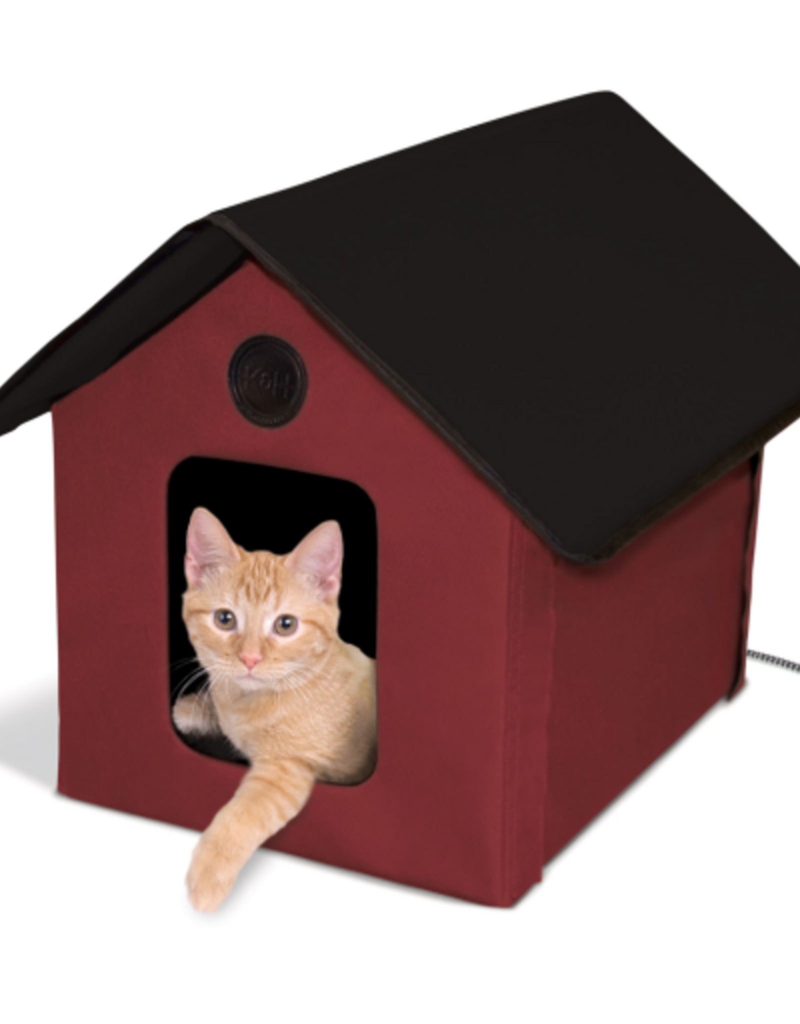 K&H Pet Products K&H Pet Products Outdoor Heated Kitty House Cat Shelter Red/Black 19 X 22 X 17 Inches