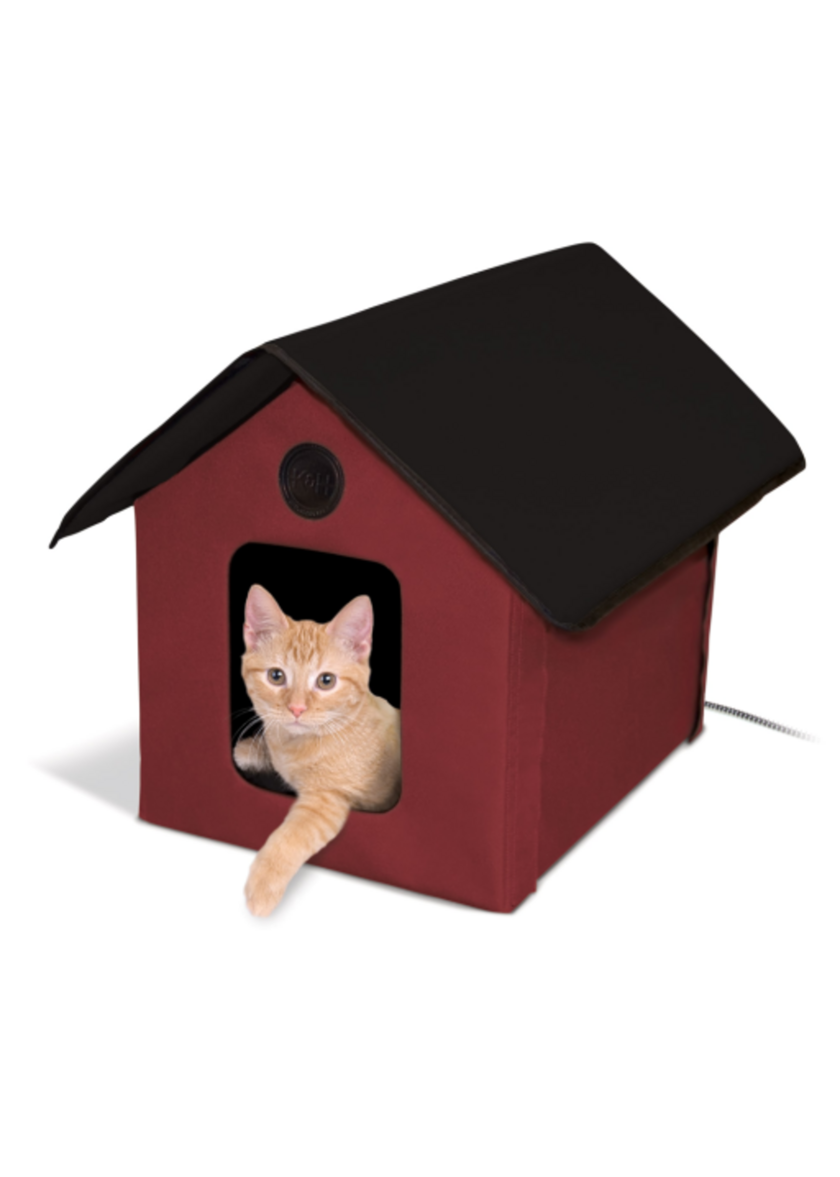K&H Pet Products K&H Pet Products Outdoor Heated Kitty House Cat Shelter Red/Black 19 X 22 X 17 Inches