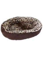 Petmate Petmate Aspen Pet Brown Animal Print Faux Micro Suede Pet Bed 5 in. H X 18 in. W X 18 in. L