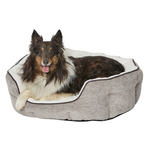 MidWest Quiet Time Deluxe Tulip Nesting Dog Bed, 26 L X 22.5 W X 10.25 H, Taupe, Small, Brown/ White