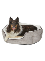 MidWest Quiet Time Deluxe Tulip Nesting Dog Bed, 26 L X 22.5 W X 10.25 H, Taupe, Small, Brown/ White