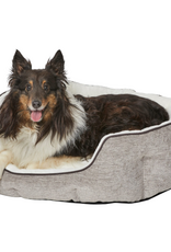 MidWest Quiet Time Deluxe Tulip Nesting Dog Bed, 26 L X 22.5 W X 10.25 H, Taupe, Small, Brown/ White