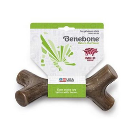 Benebone Benebone Bacon Stick Durable Dog Chew Toy Large