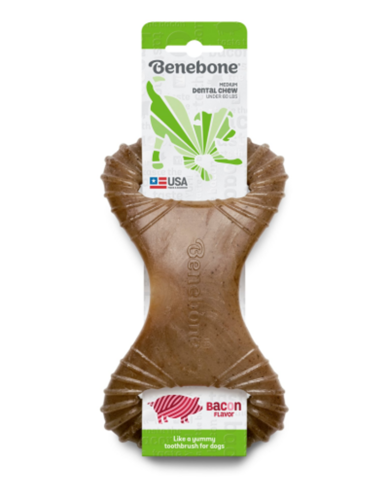 Benebone Benebone Dental Chew Dog Toy - Bacon - Medium
