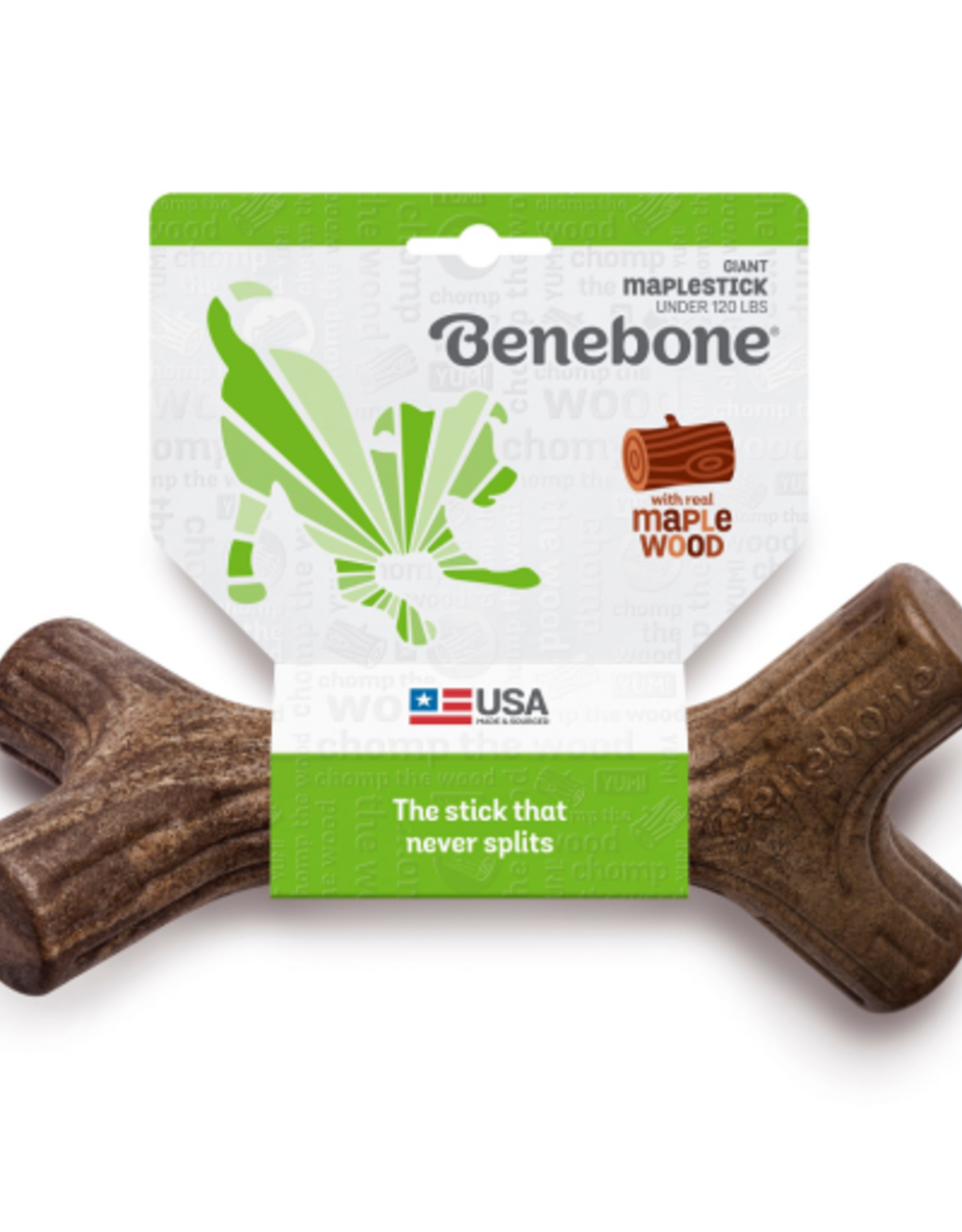 Benebone Benebone Maplestick/Bacon Stick Durable Dog Chew Toy Real Maple Wood Giant