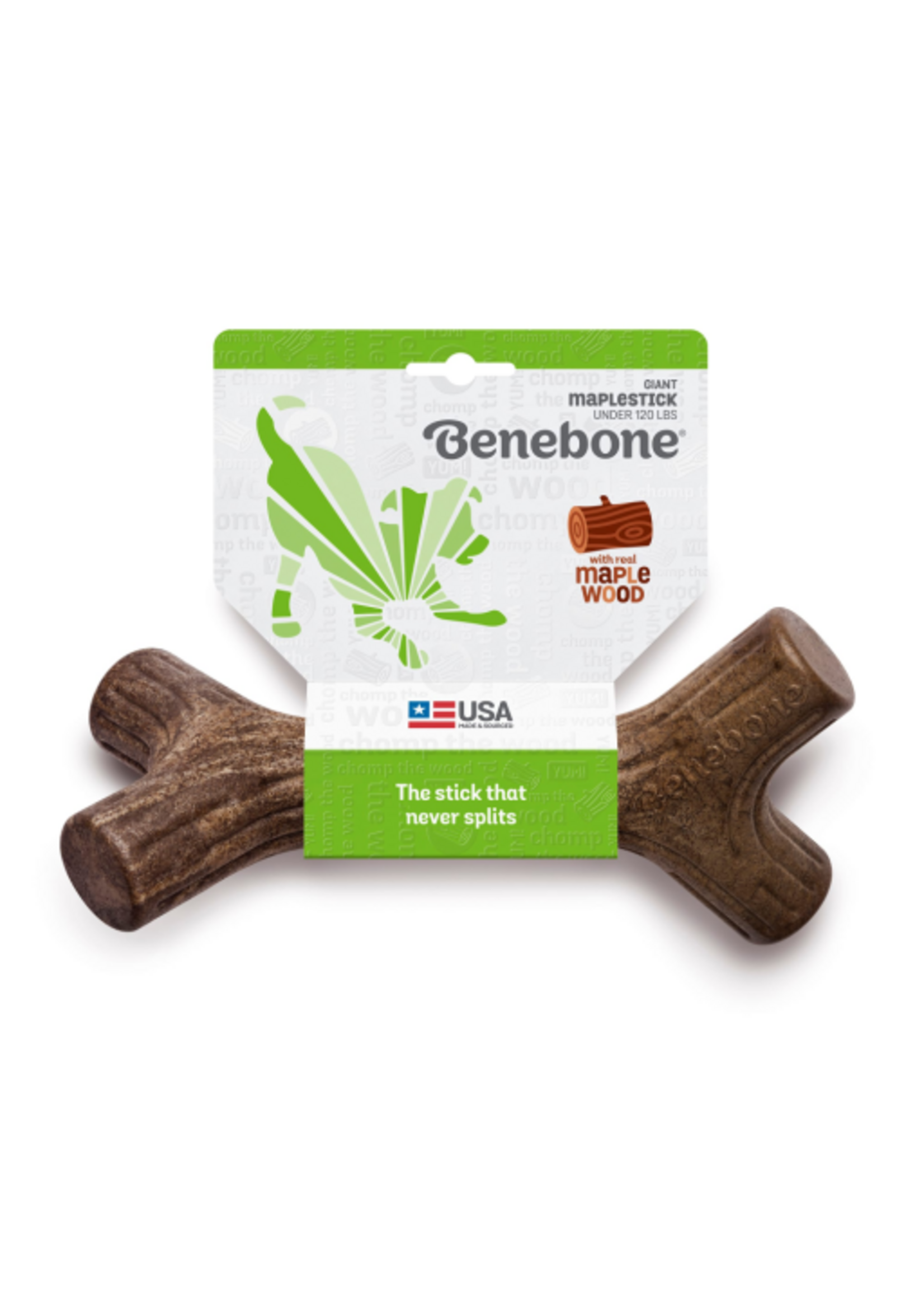 Benebone Benebone Maplestick/Bacon Stick Durable Dog Chew Toy Real Maple Wood Giant