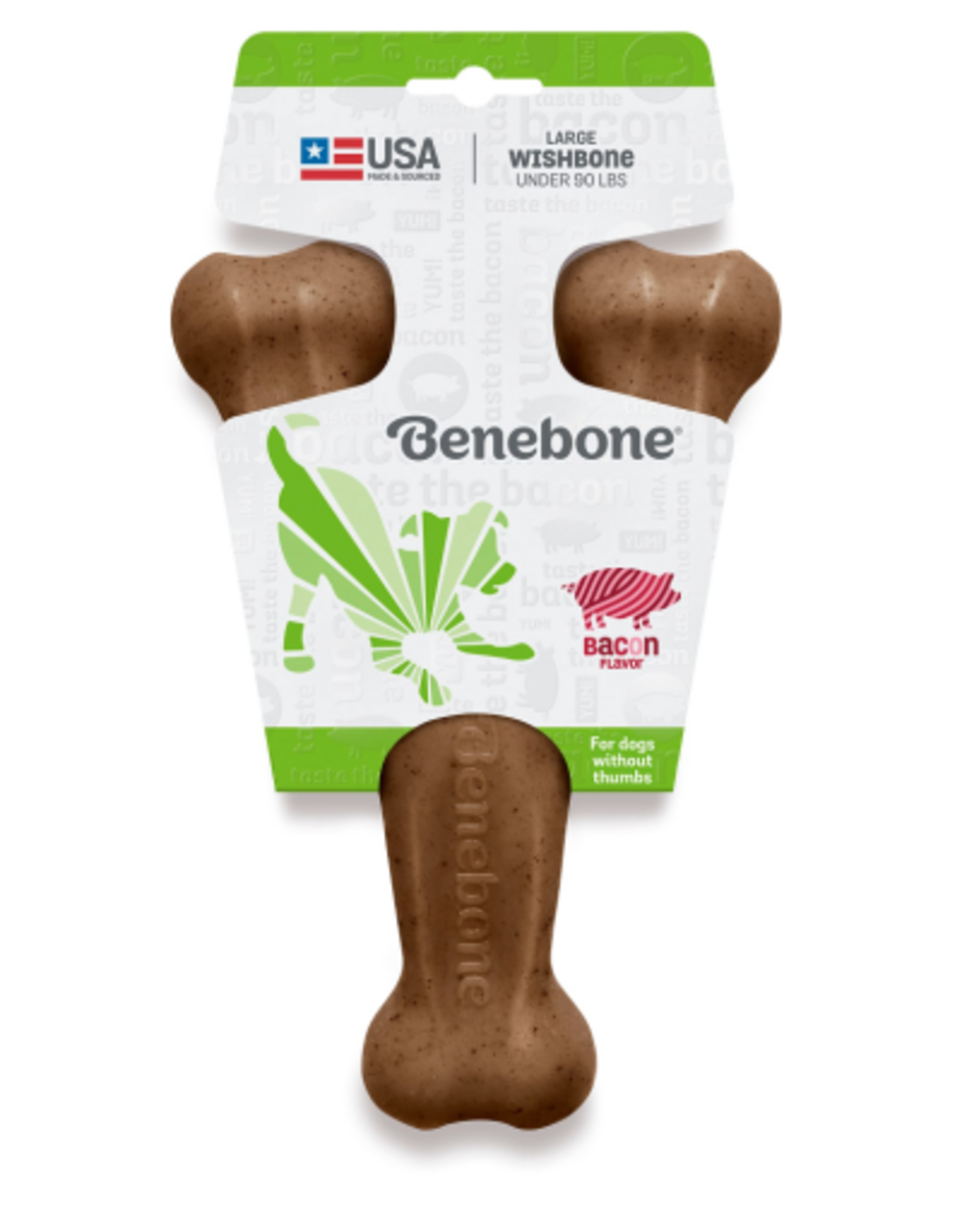 Benebone Benebone Real Bacon Durable Wishbone Dog Chew Toy Large