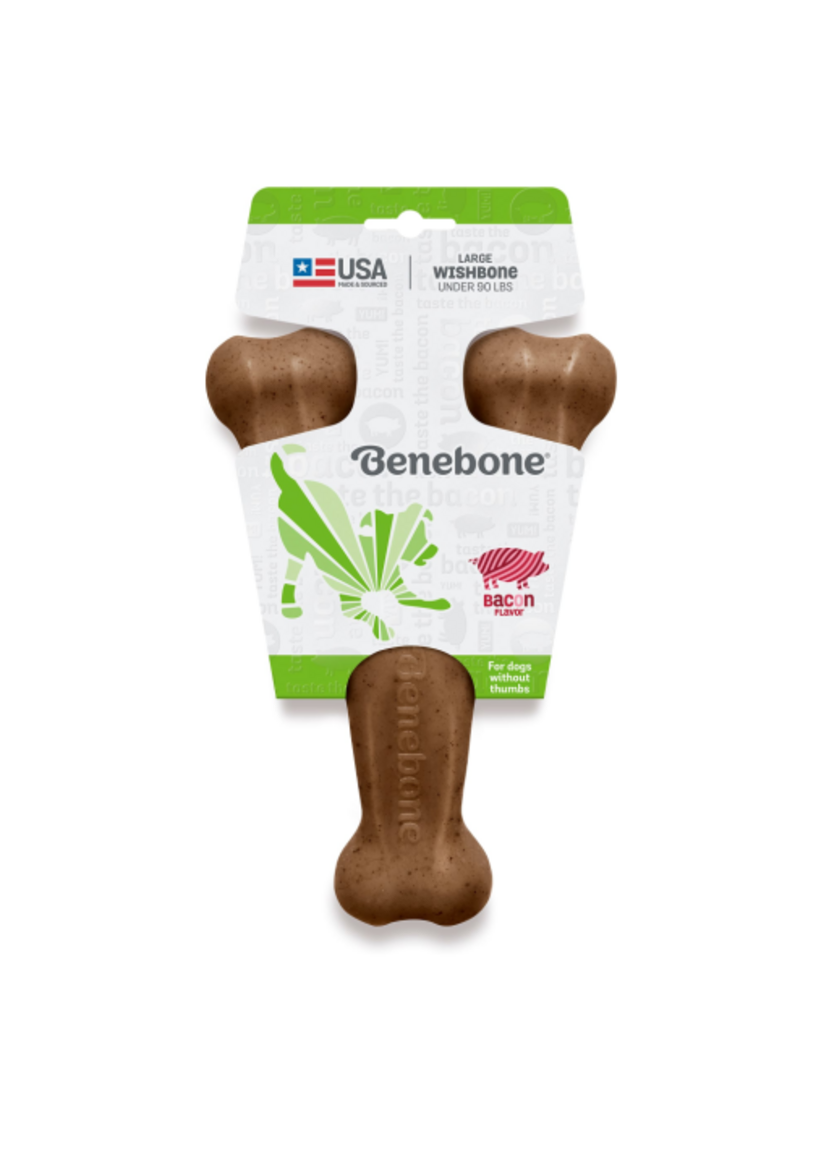 Benebone Benebone Real Bacon Durable Wishbone Dog Chew Toy Large