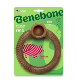 Benebone Benebone Ring Durable Dog Chew Toy Bacon Medium