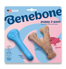Benebone Benebone Rubber and Nylon Puppy Dog Chew Toy - S - 2pk