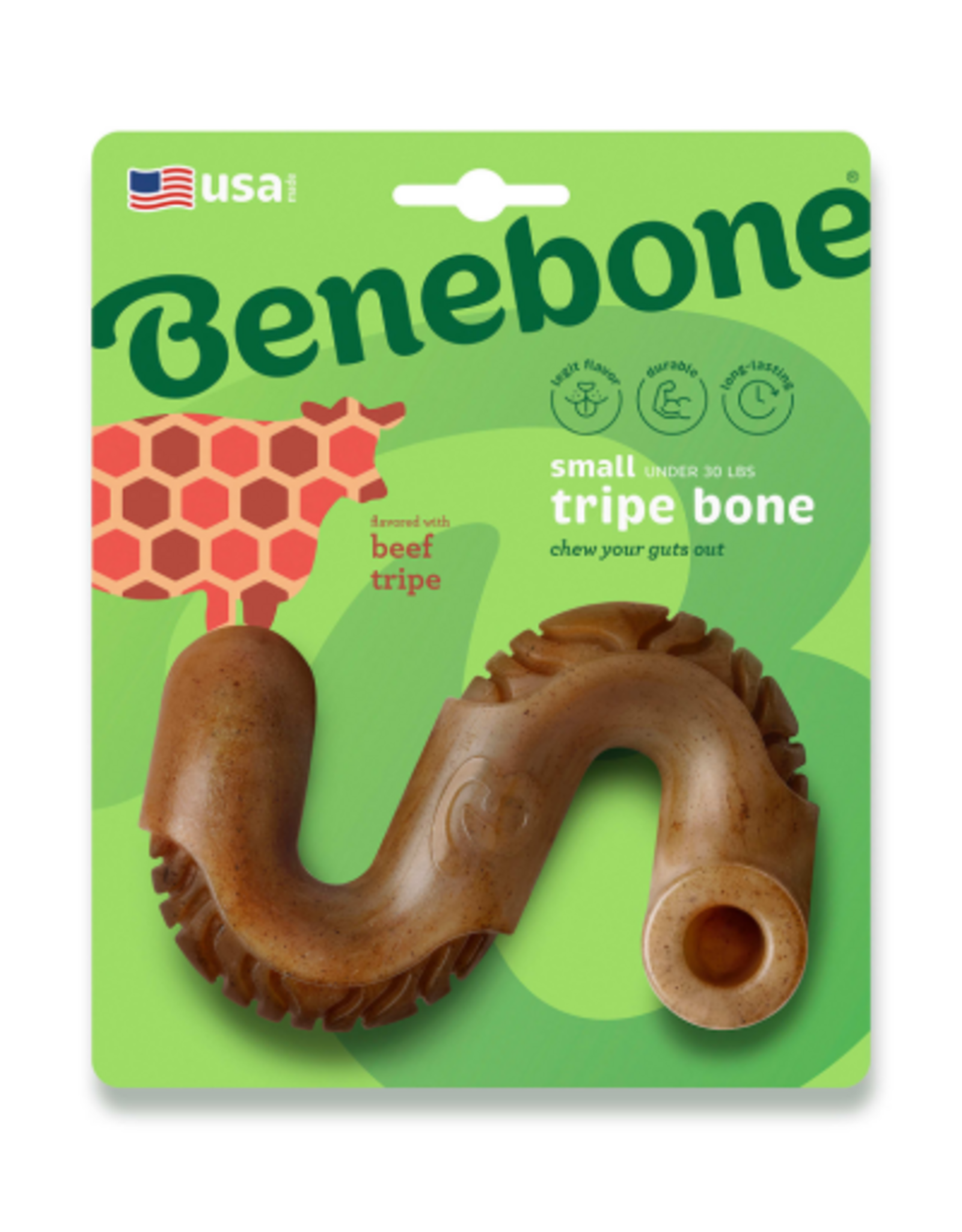 Benebone Benebone Tripe Bone Durable Dog Chew Toy Real Tripe Small