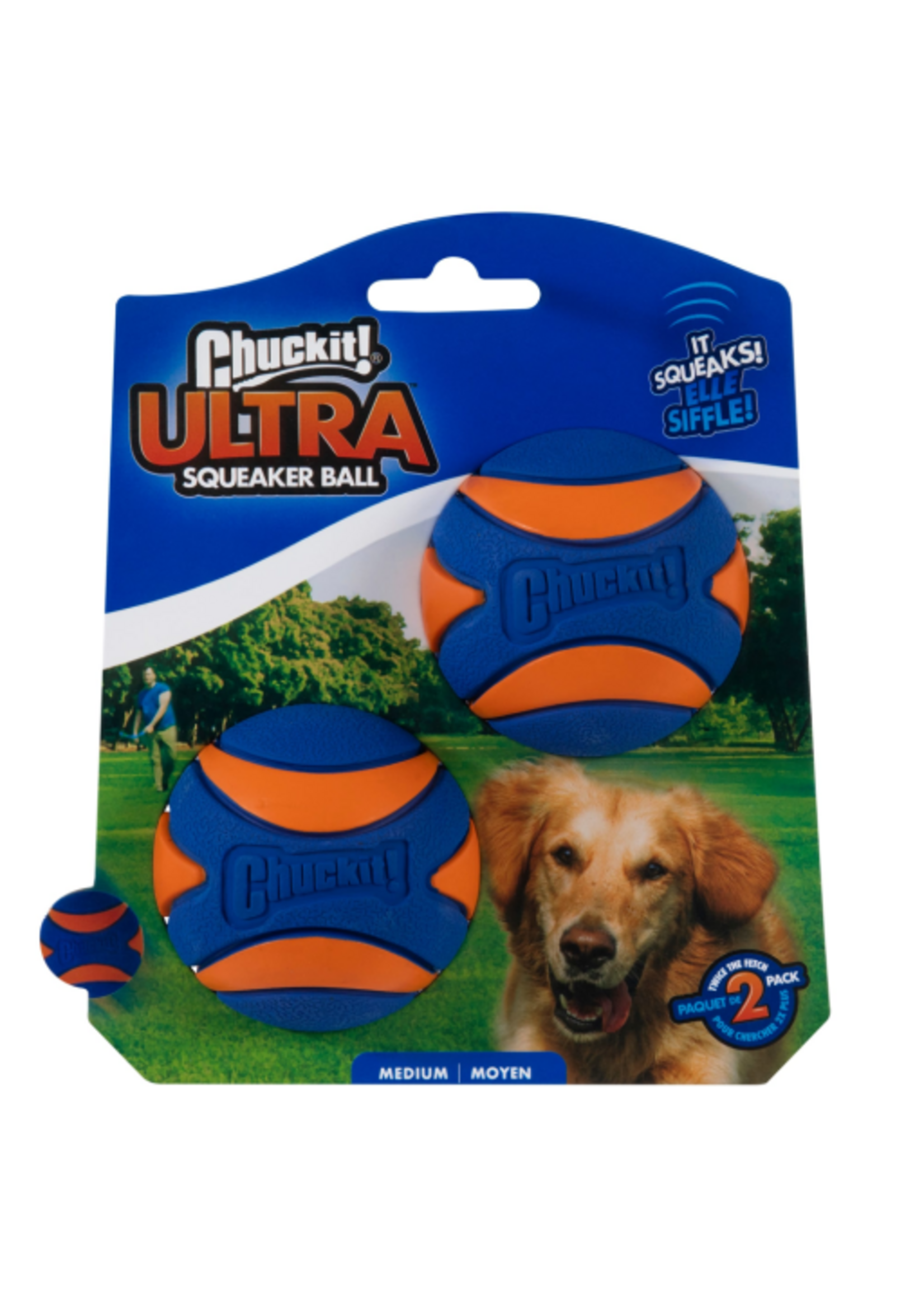 Chuckit! Chuckit! Ultra Squeaker Ball Medium 2 Pack