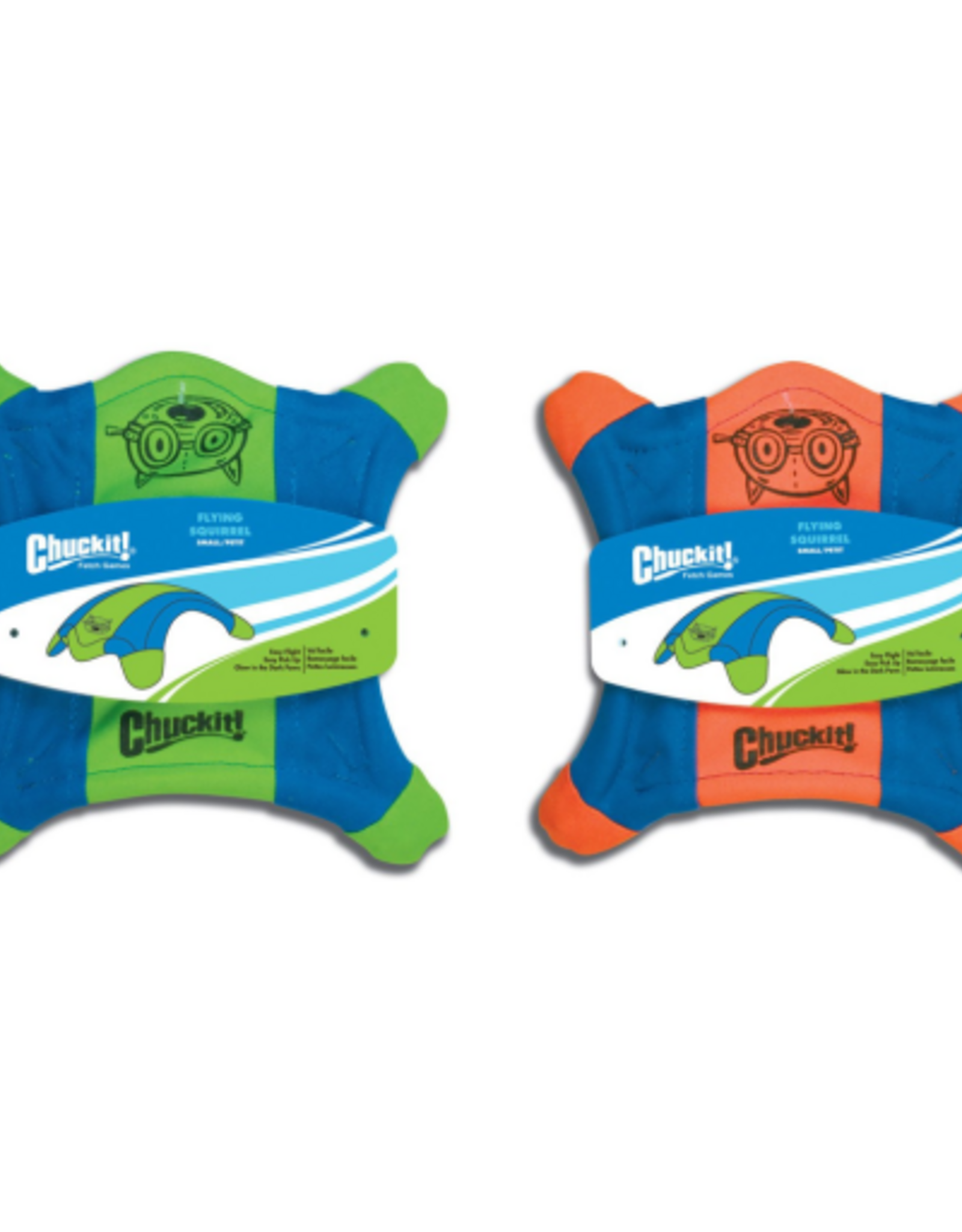 Petmate ChuckIt! Blue/Orange Polyester Flying Squirrel Pet Toy Small 1 pk