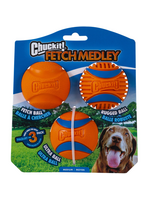 Chuckit! Chuckit! Fetch Medley Rubber Balls Fetch Dog Toy Medium (2.5 ) for Dogs 20-60 lb Pack of 3