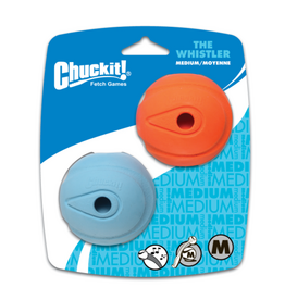 Petmate Chuckit! The Whistler Ball Rubber Fetch Dog Toy Medium (2.5 ) for Dogs 20-60 lb Pack of 2